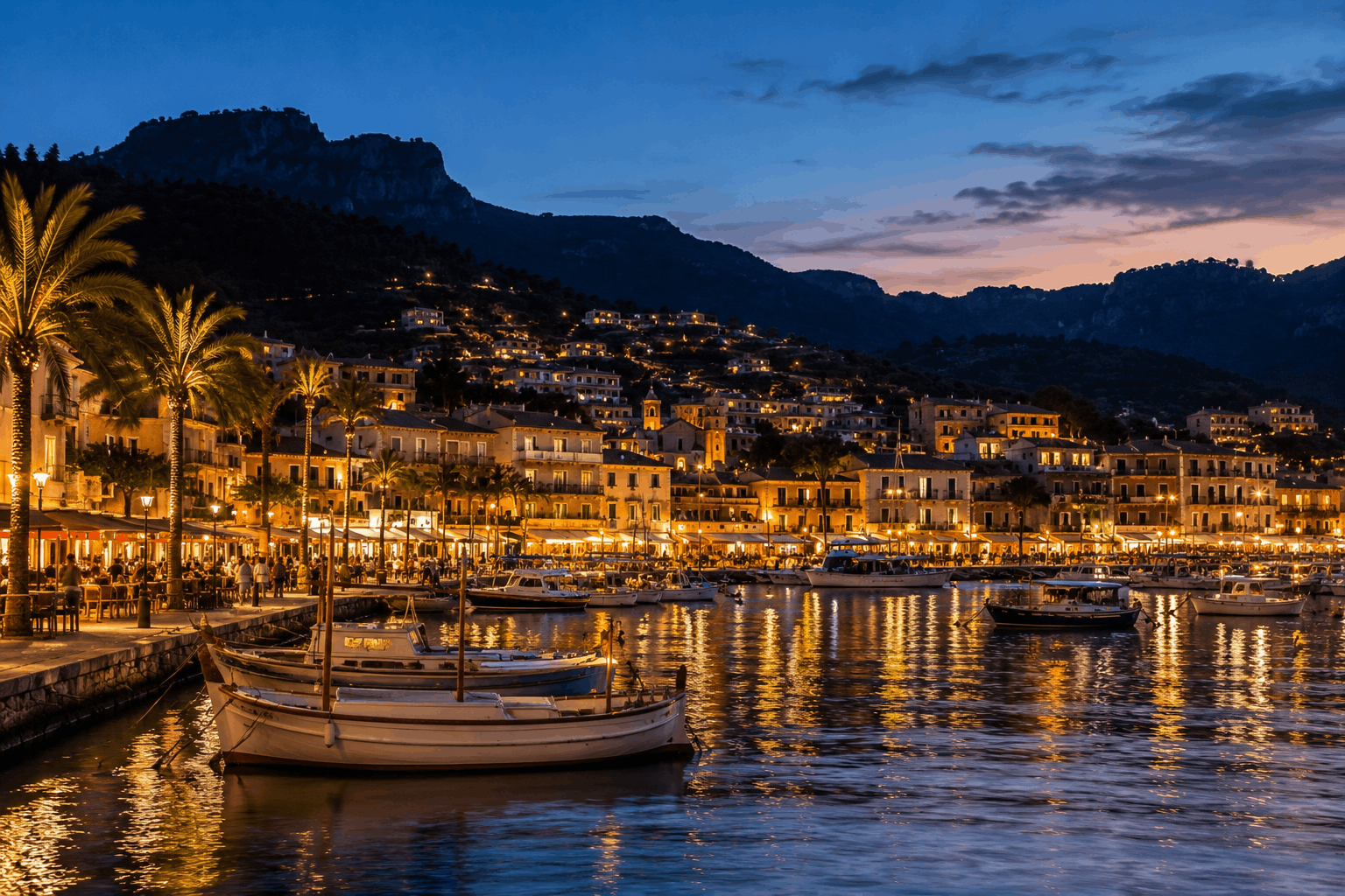 Port de Sóller am Abend